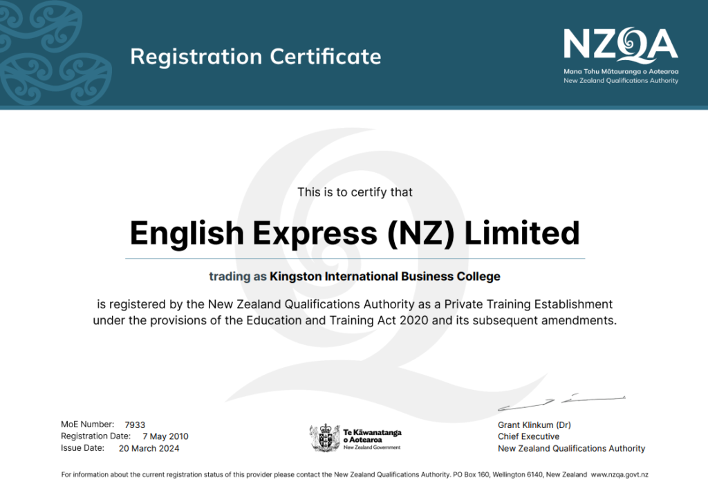 NZQA certificate
